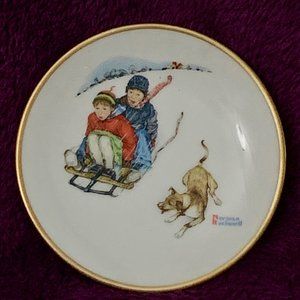 507 Downhill Darling - Norman Rockwell Four Seasons Miniature Plate Collection